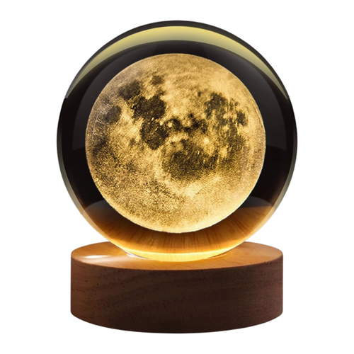 Cosmic Glow la Lámpara de Cristal de Luna Llena