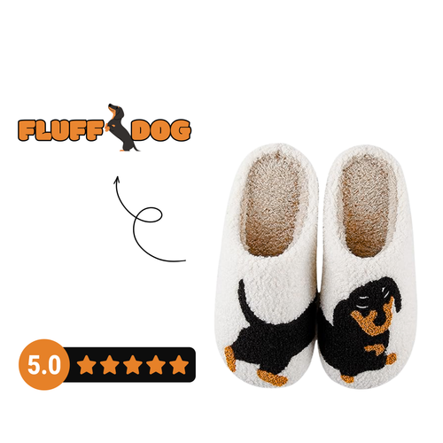 Fluffy Dog las Pantuflas de Perrito Salchicha
