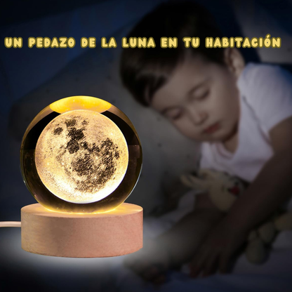 Cosmic Glow la Lámpara de Cristal de Luna Llena