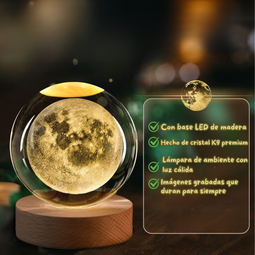 Cosmic Glow la Lámpara de Cristal de Luna Llena