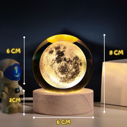 Cosmic Glow la Lámpara de Cristal de Luna Llena