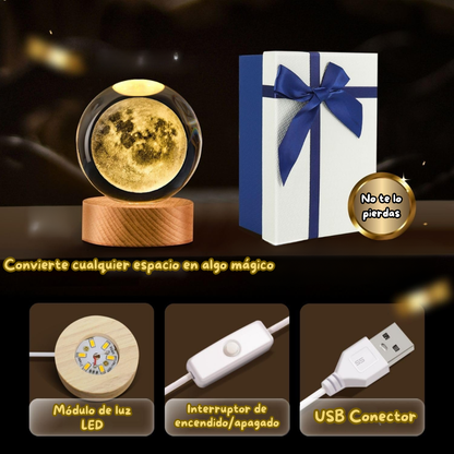 Cosmic Glow la Lámpara de Cristal de Luna Llena